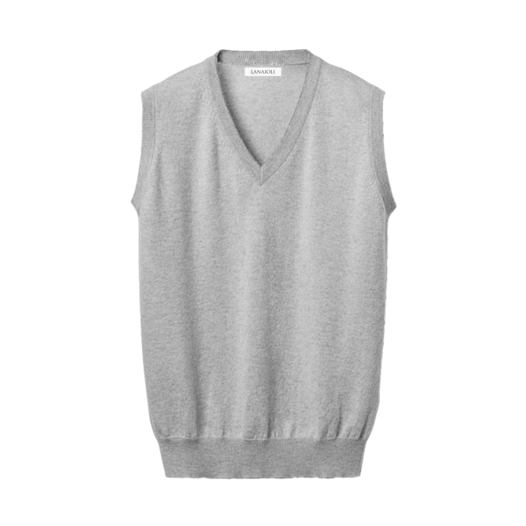 Men's Pure Cashmere V-Neck Vest-2