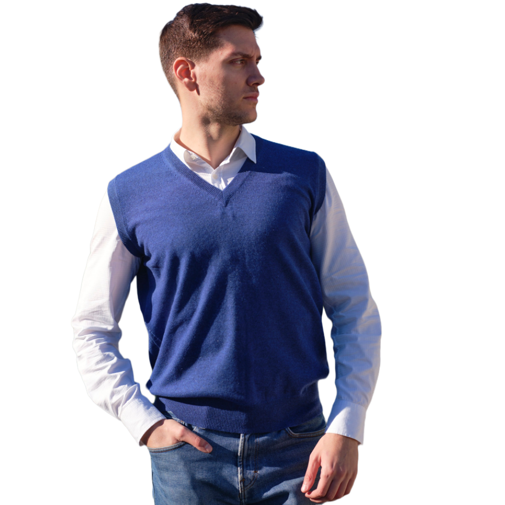 Men's Pure Cashmere V-Neck Vest-0