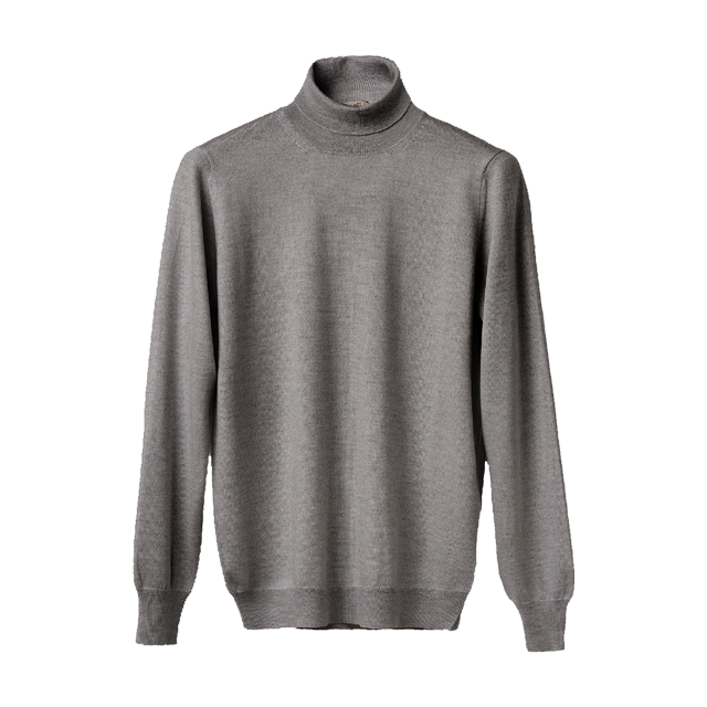 Men's Cashmere Turtleneck Sweater, Silk and Merino Wool-5
